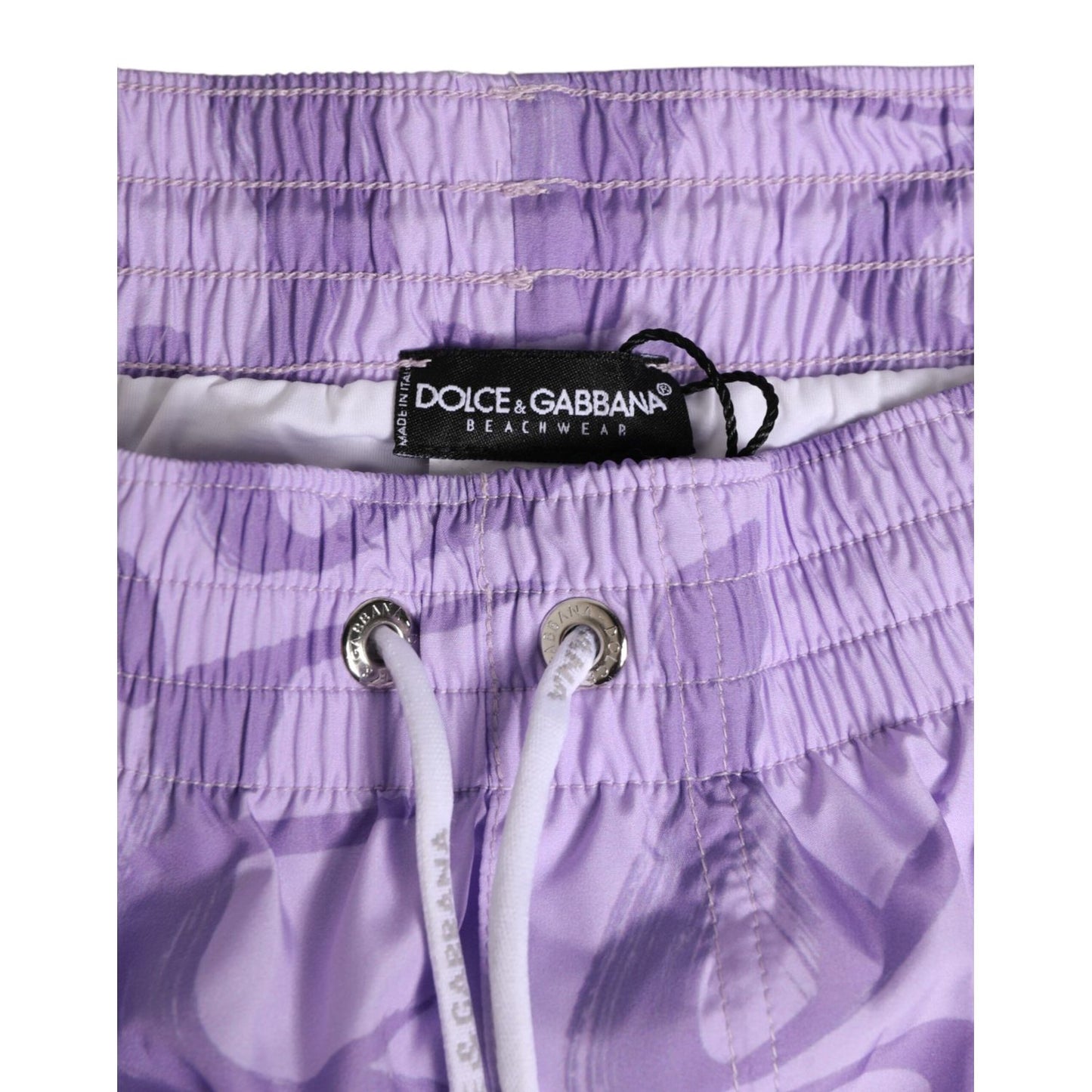 Dolce & Gabbana Purple DG Logo Print Nylon Men Shorts Swimwear