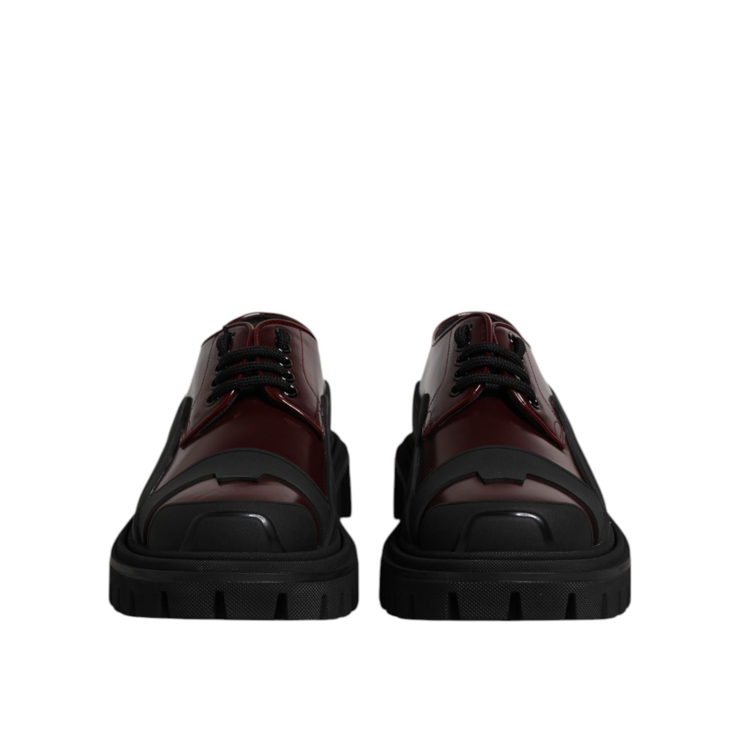 Dolce & Gabbana Red Leather Lace Up Trekking Dress Shoes