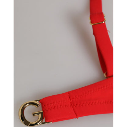 Dolce & Gabbana Red Nylon Swimsuit 2 Piece Top Bottom Swimwear