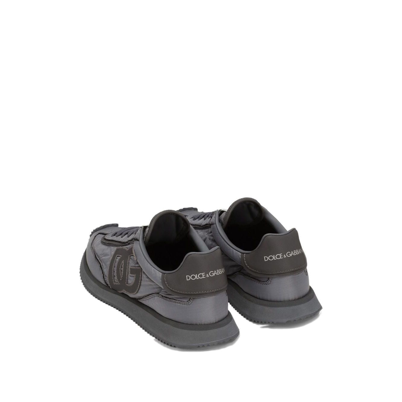 Dolce & Gabbana Sneakers Grey with embroidered logo, lace-up, flat rubber sole, and padded collar