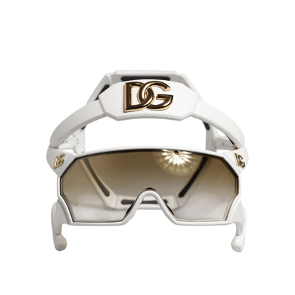 Dolce & Gabbana White Acetate Next Generation Mask Eyewear Sunglasses