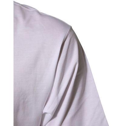 Dolce & Gabbana White Angel Print Cotton Men Crew Neck T-shirt