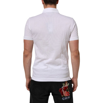 Dolce & Gabbana White Collared Short Sleeves Polo T-shirt