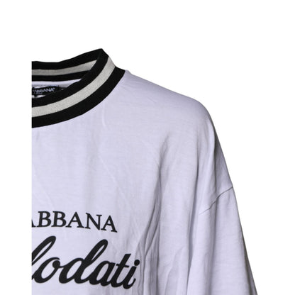 Dolce & Gabbana White Cotton DG Fashion Crew Neck Tee T-shirt