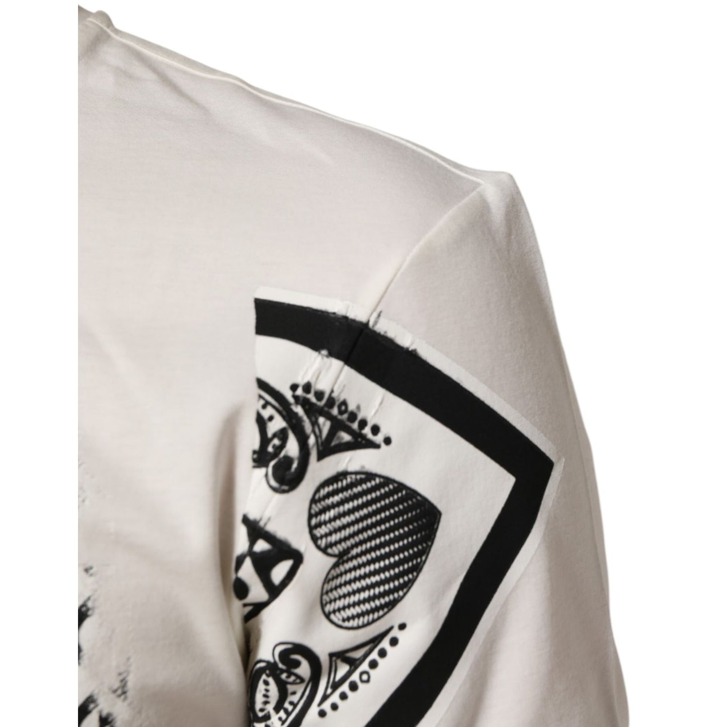 Dolce & Gabbana White Cotton Logo Bandana Print Men T-shirt