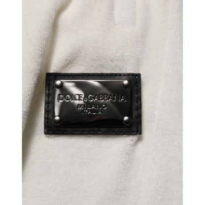 Dolce & Gabbana White Cotton Logo Plaque Men Bermuda Shorts