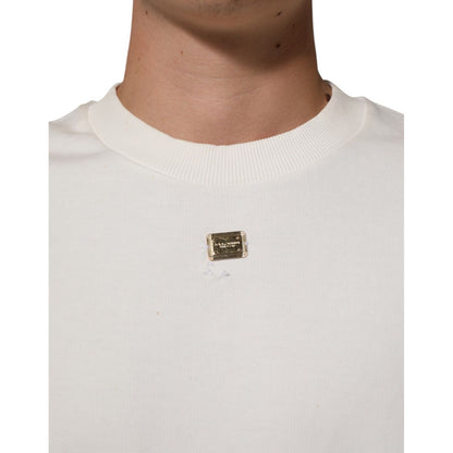 Dolce & Gabbana White DG Logo Crew Neck Sweatshirt Sweater