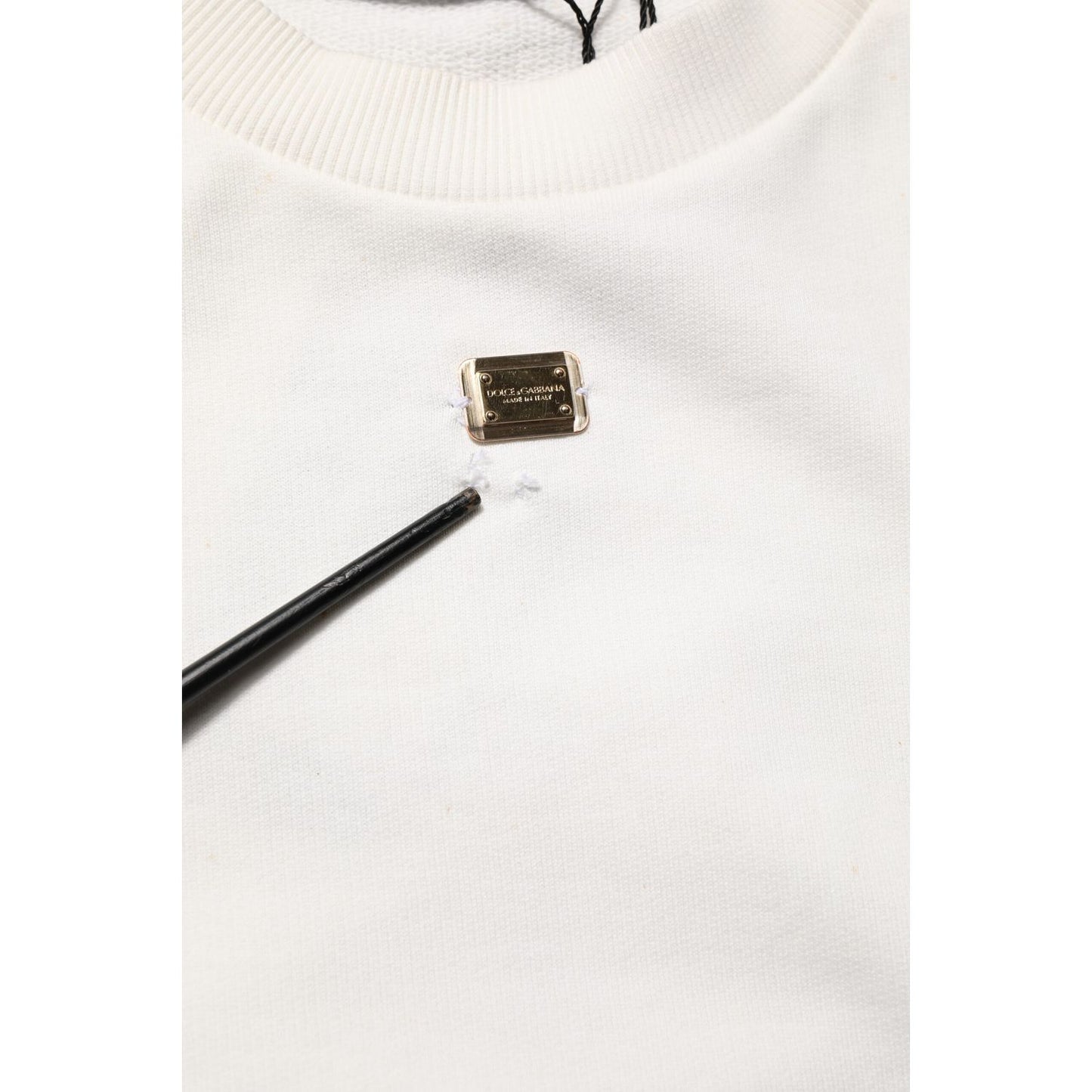 Dolce & Gabbana White DG Logo Crew Neck Sweatshirt Sweater