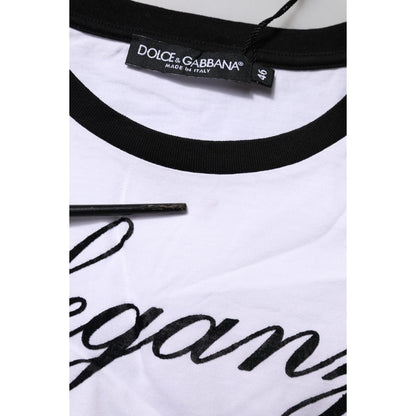 Dolce & Gabbana White Eleganza Cotton Crew Neck Tee T-shirt