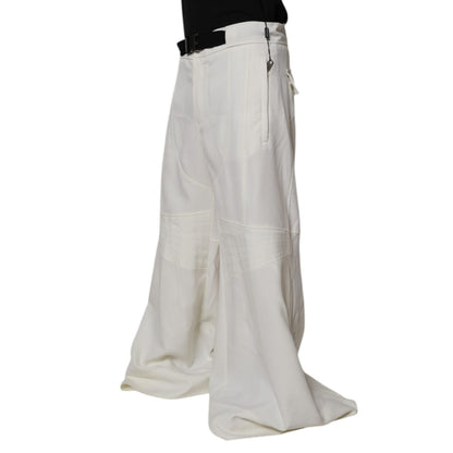 Dolce & Gabbana White Mid Waist Wide Leg Pants