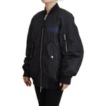 Dsquared² Black Logo Print Full Zip Women Bomber Jacket Dsquared² Black
