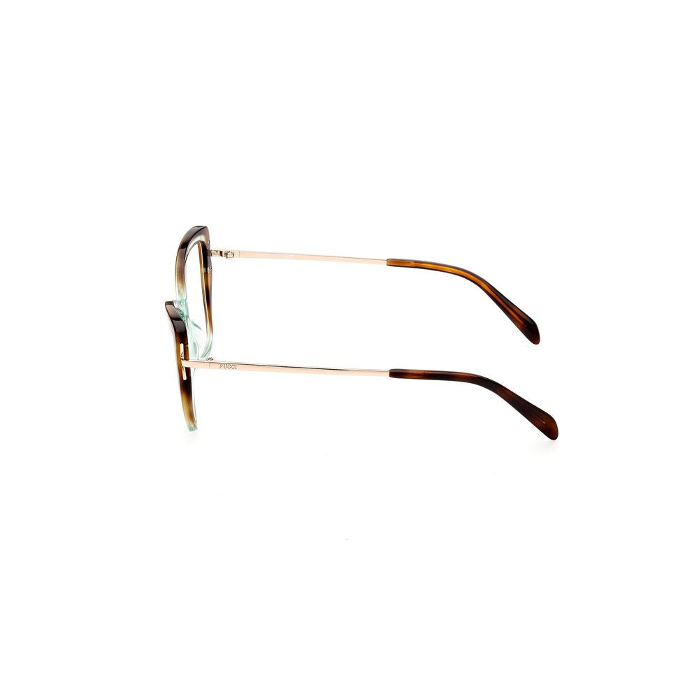 Side view of Emilio Pucci Green Acetate Frames with temple measurements 140mm