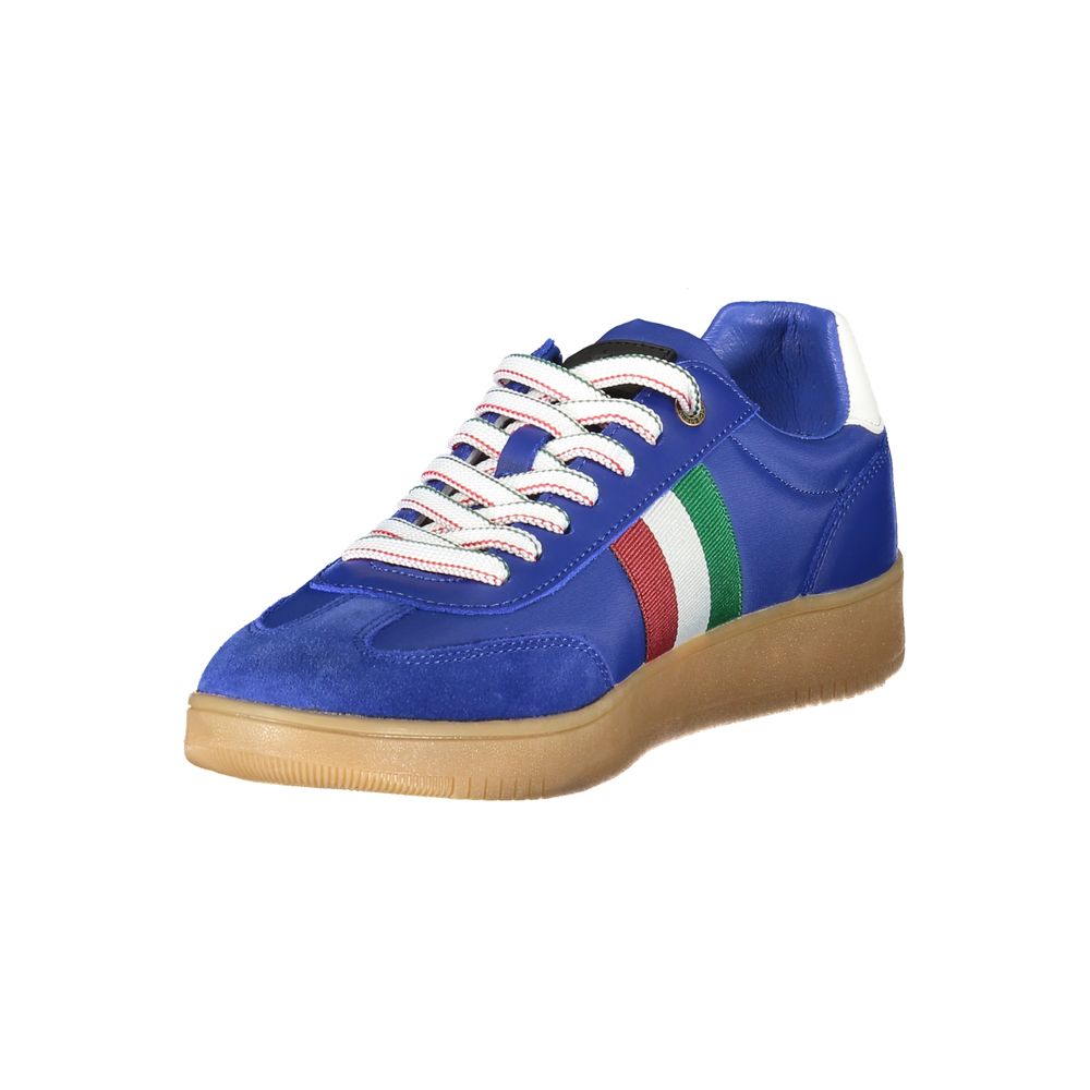 Esercito 1659 Blue Leather Men Sneaker with vibrant bluette aviation hue and contrasting details