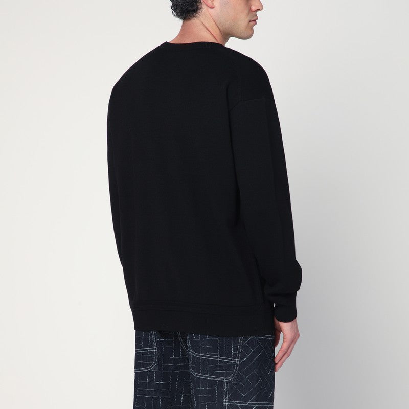 KENZO Black wool crew neck sweater FF65PU7593LBWO/R_KENZO-99J_323