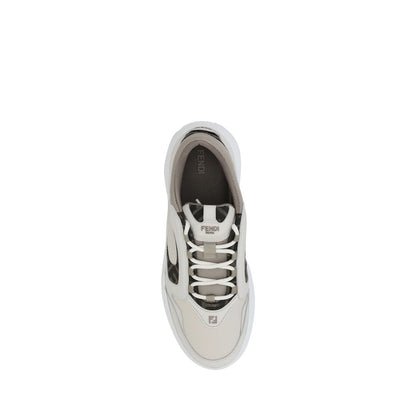 Fendi White Calf Leather Bos Taurus Low Top Sneakers