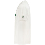 Fila White Cotton Men T-Shirt with green logo, side view