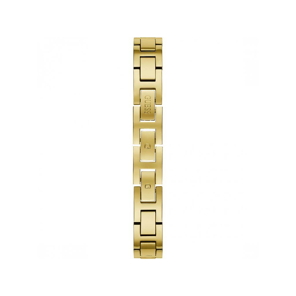 GUESS Mod. BELLINI ladies' watch strap in gold, featuring stainless steel IP gold material, part of a stylish wristwatch design.