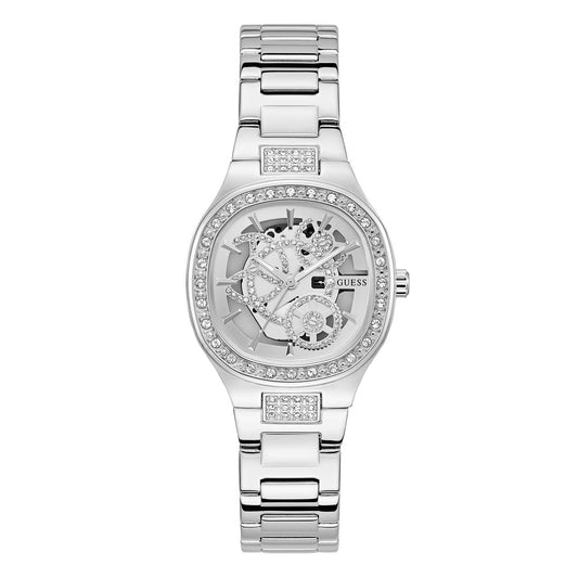 GUESS Mod. ELECTRA silver watch with diamond accents and stainless steel strap