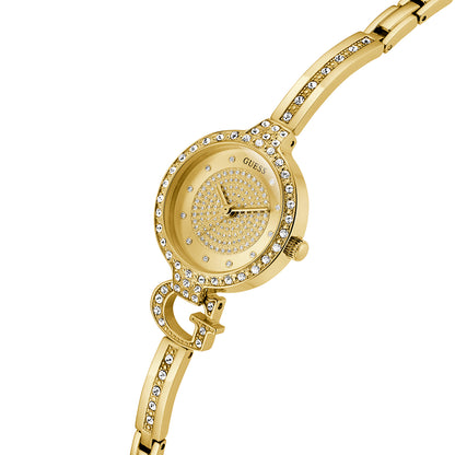 Luxurious GUESS Mod. GISELLE gold watch with crystal accents, sleek design for elegant fashion statement or timeless accessory.