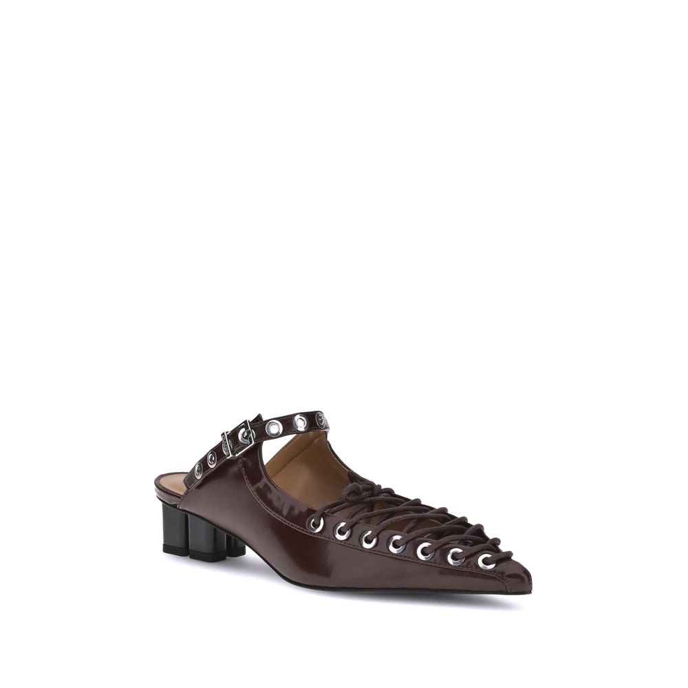 Ganni Brown Polyethylene Mules
