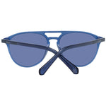 Gant Blue Men Sunglass with blue full-rim plastic frame and lenses, aviator style, lens width 54mm, includes branded case.