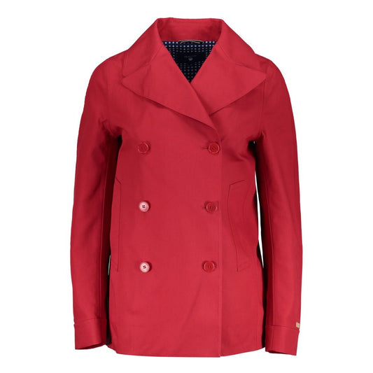 Gant Red Cotton Jackets & Coat - sports jacket with long sleeves, buttons, 2 pockets, and logo detailing.