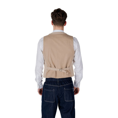 Gianni Lupo Beige Cotton Waistcoat