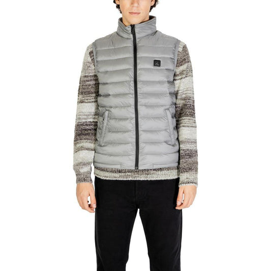 Gianni Lupo Gray Polyamide Sleveless Jacket GI-14787400136-IT52 | XL