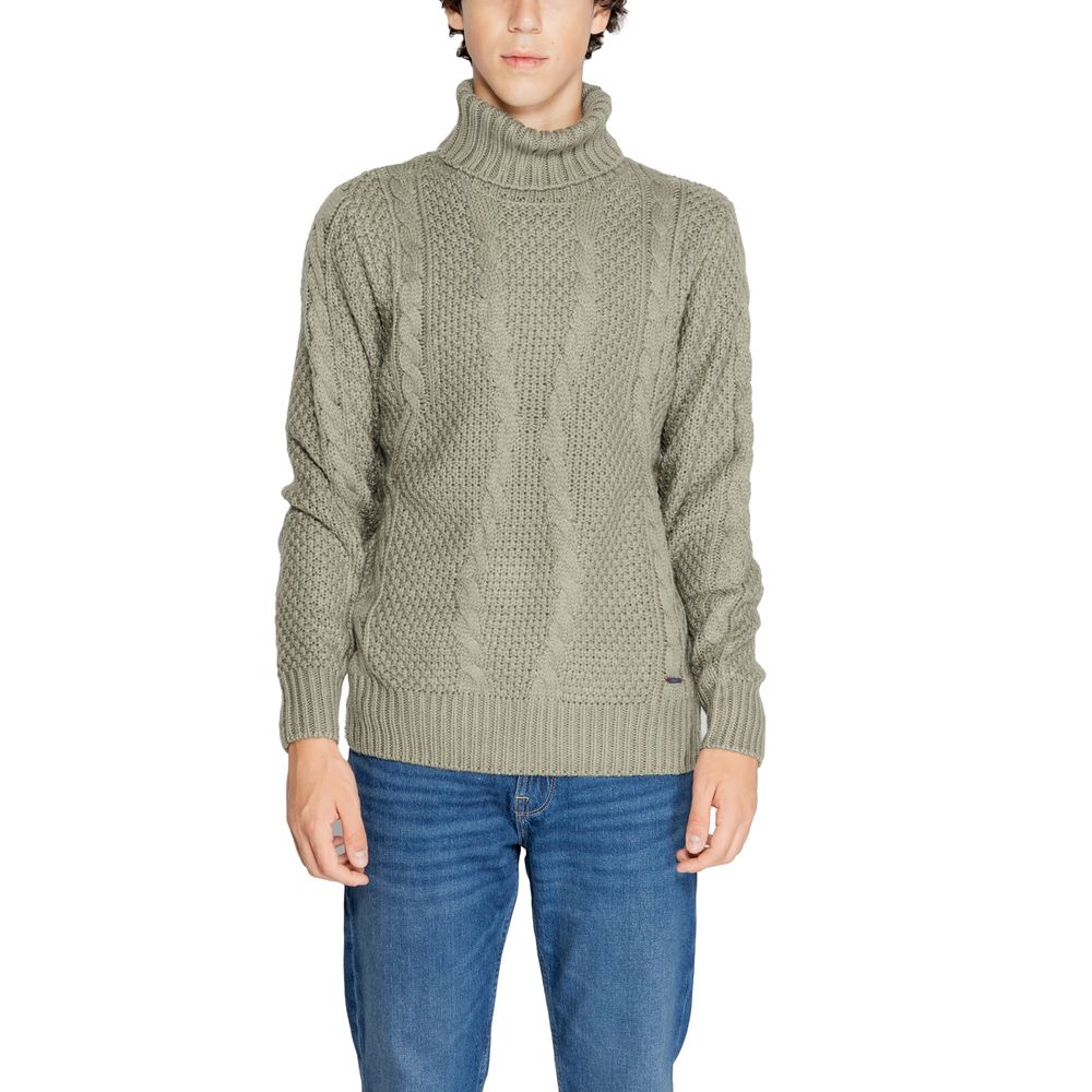 Gianni Lupo Green Polyester Turtleneck