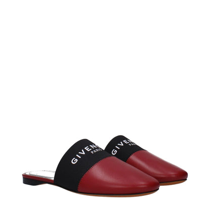 Givenchy Red Leather Slippers