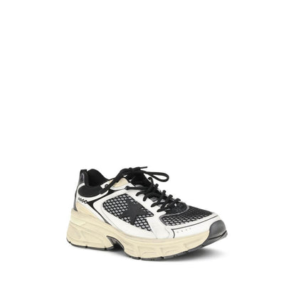 Golden Goose Multicolor Polyester Athletic Sneakers with taupe leather and beige TPU star detail.