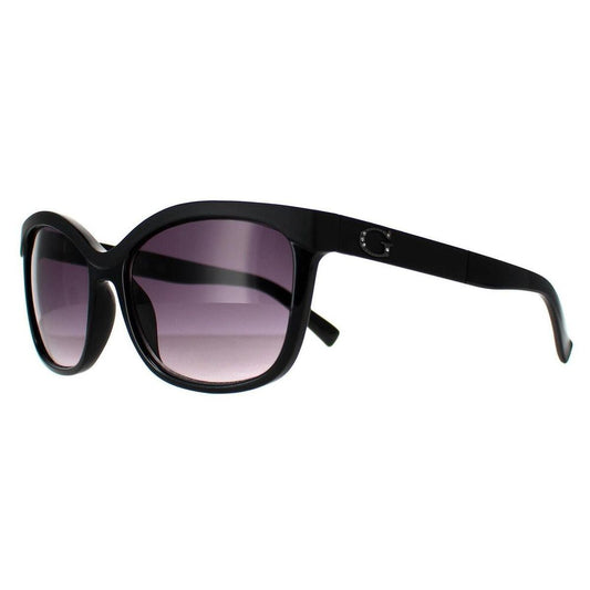 Guess Black Resin Sunglasses with grey gradient lenses, women’s model GF0300-5701B, size 57/18/140 mm.