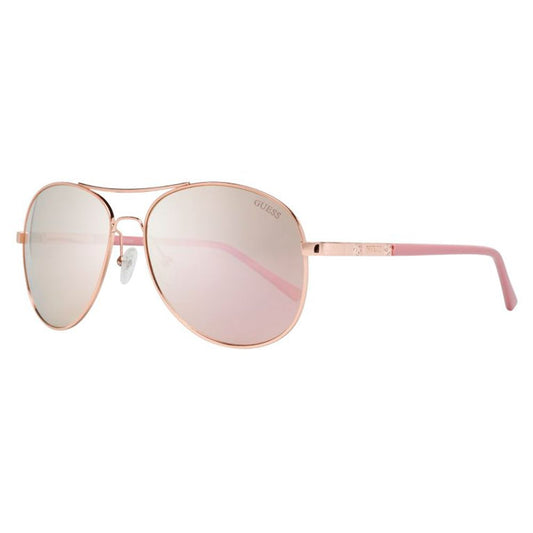 Guess Multicolor Metal Sunglasses for women in pink with red mirror lenses, model GF0295-28U, size 60/17/135mm, stylish metal frame.