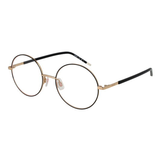 HUGO MOD. HG 1240 512M2 round eyeglasses for ladies with gold frame and black temples.