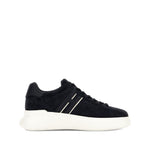 Hogan Pre Hogan H580 black white leather sneakers with lace-up fastening and logo side panels