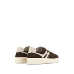 Hogan Pre Sneakers Hogan H630 in coffee brown with lace-up fastening and logo patch, featuring a contrasting branded heel counter.