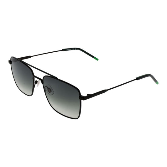 Hugo Boss Black Men Sunglass with black metal frame, green gradient lenses, full-rim rectangle style offering 100% UVA & UVB protection.