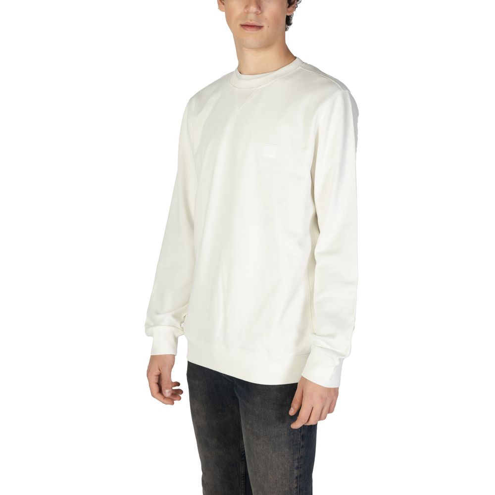 Hugo Boss White Cotton Sweatshirt