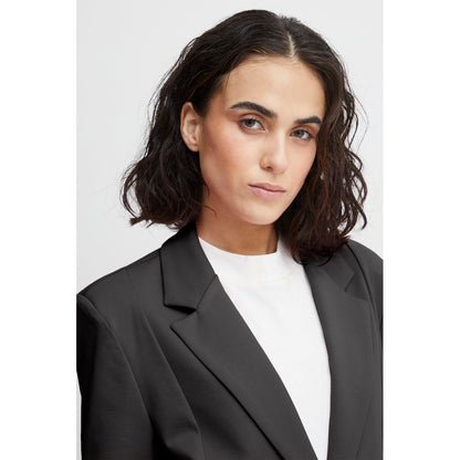 ICHI Black Recycled Polyester Blazer