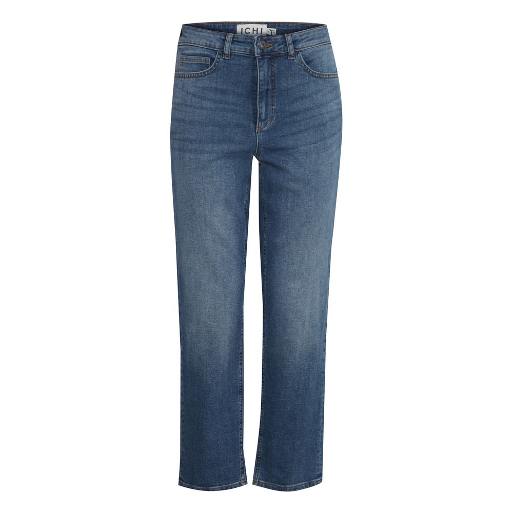 ICHI Blue Cotton Mom Jeans