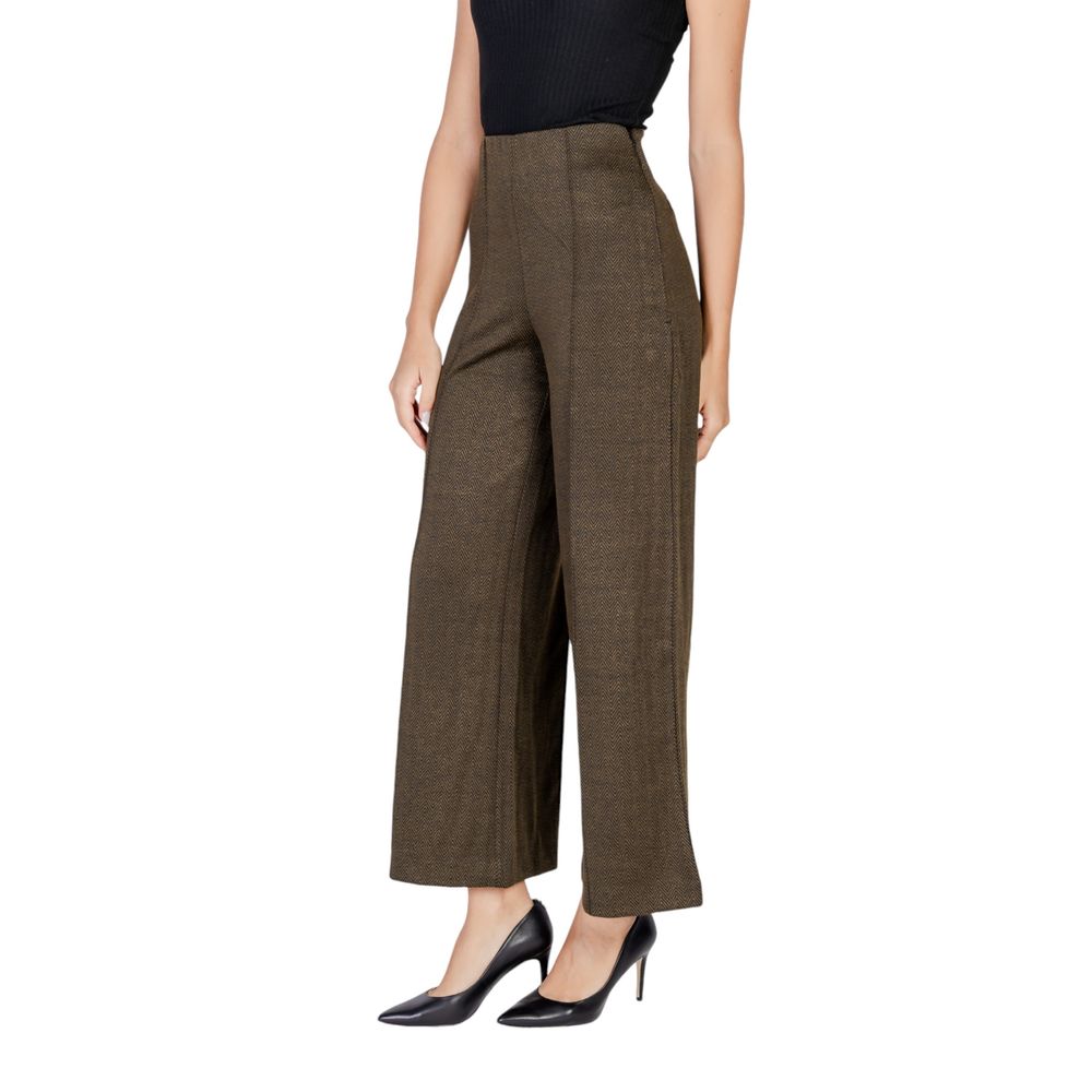 ICHI Green Polyester Casual Pants