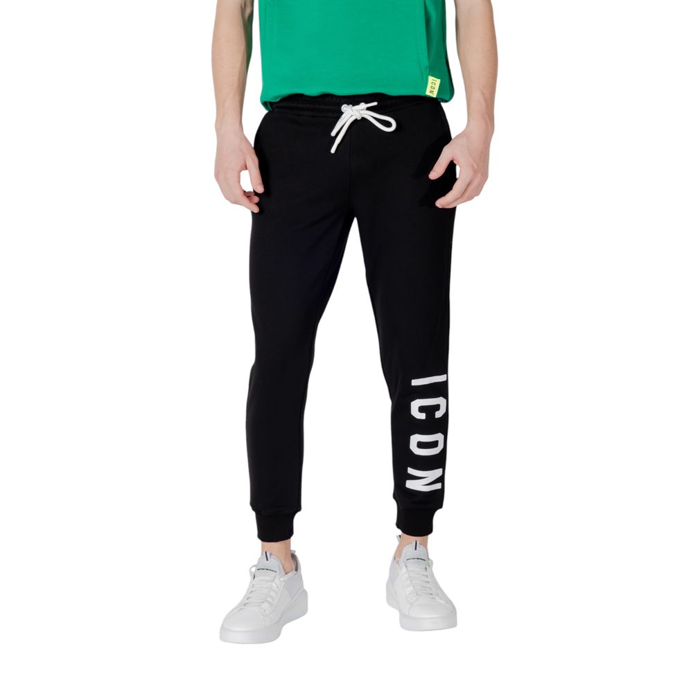 Icon Black Cotton Joggers (Workout Pants)