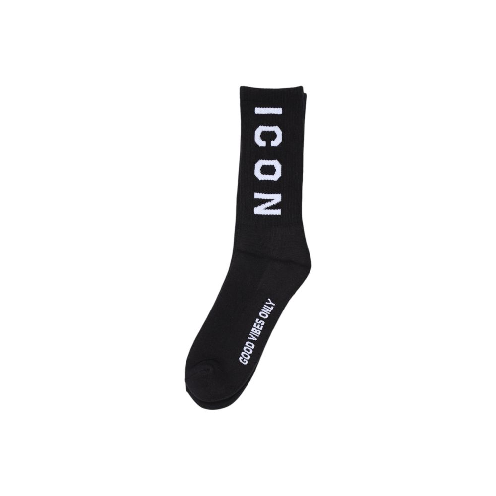 Icon Black Cotton Socks