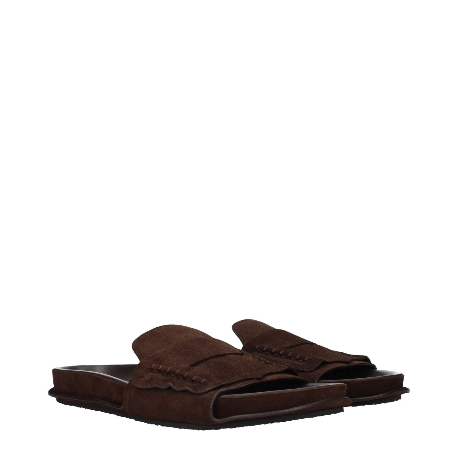 Jacquemus Brown Leather Slippers