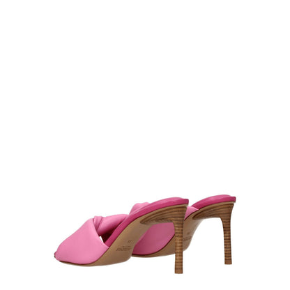 Jacquemus Pink Leather Stiletto Heel Sandals