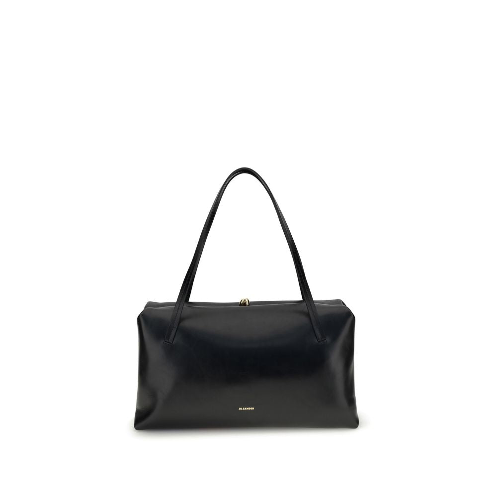 Jil Sander Black Calf Leather Bos Taurus Shoulder Bag