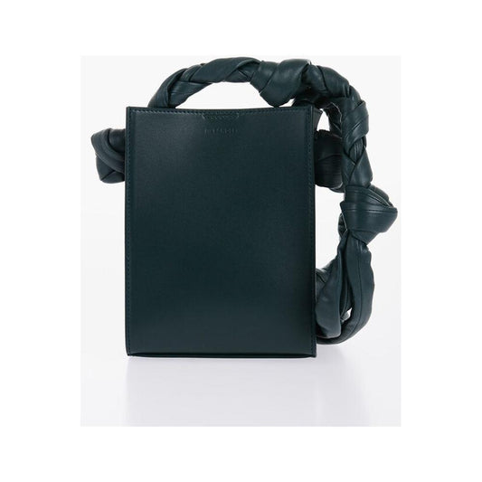 Jil Sander Leather TANGLE Shoulder Bag with Woven Handle 1728,74866327712,Bags,Green,Jil Sander,Men,Men - Bags,New with tags,Shoulder Bags - Men - Bags JIP617292GD