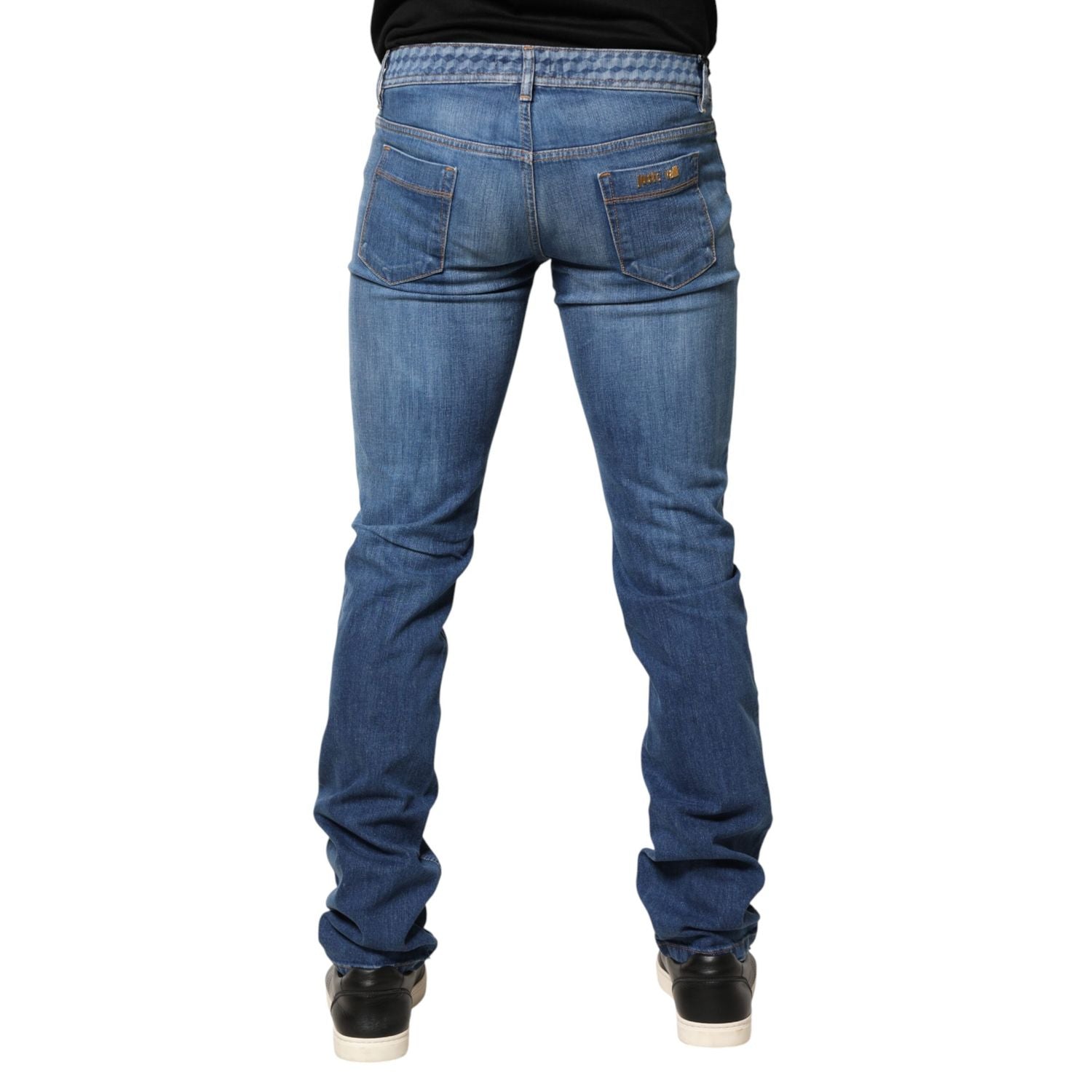 Just Cavalli Blue Washed Mid Waist Skinny Denim Trouser Jeans