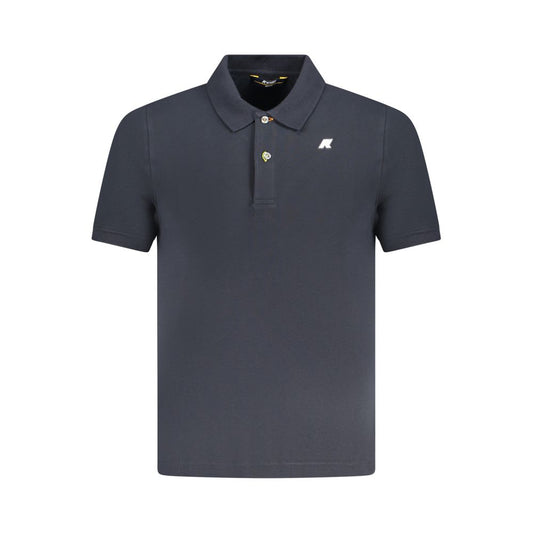 K-WAY Blue Cotton Polo Shirt - Short sleeve polo with 2 buttons and logo application, perfect for casual wear.