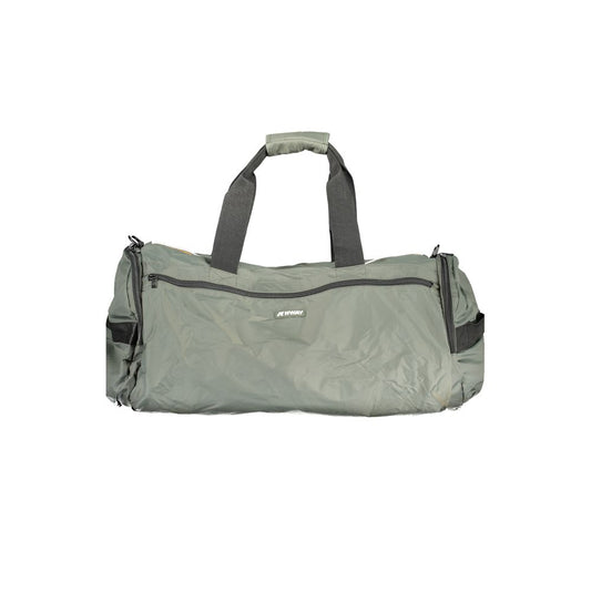 K-WAY Green Polyamide Luggage And Travel bag with adjustable strap, 3 external pockets, zip closure, and logo.